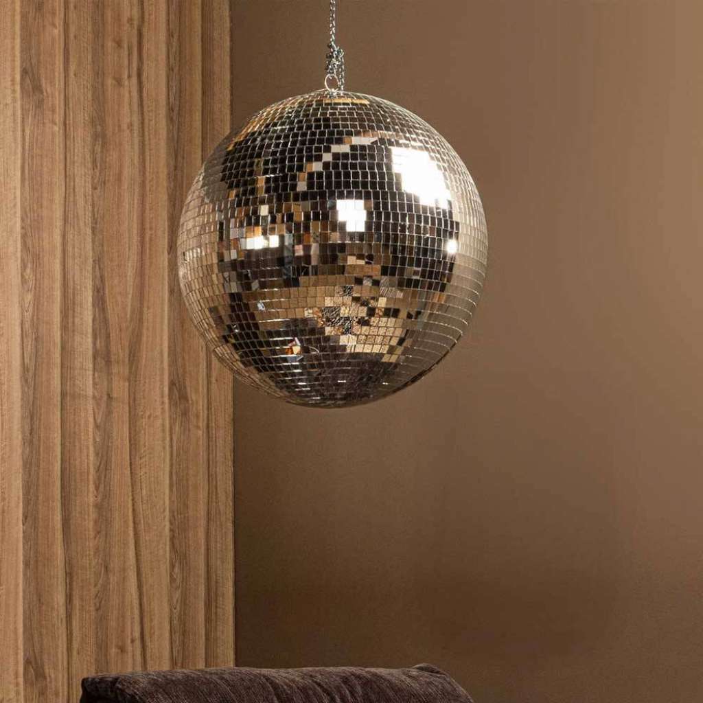 Discokugel Spiegelkugel in Silberfarben aus Glas