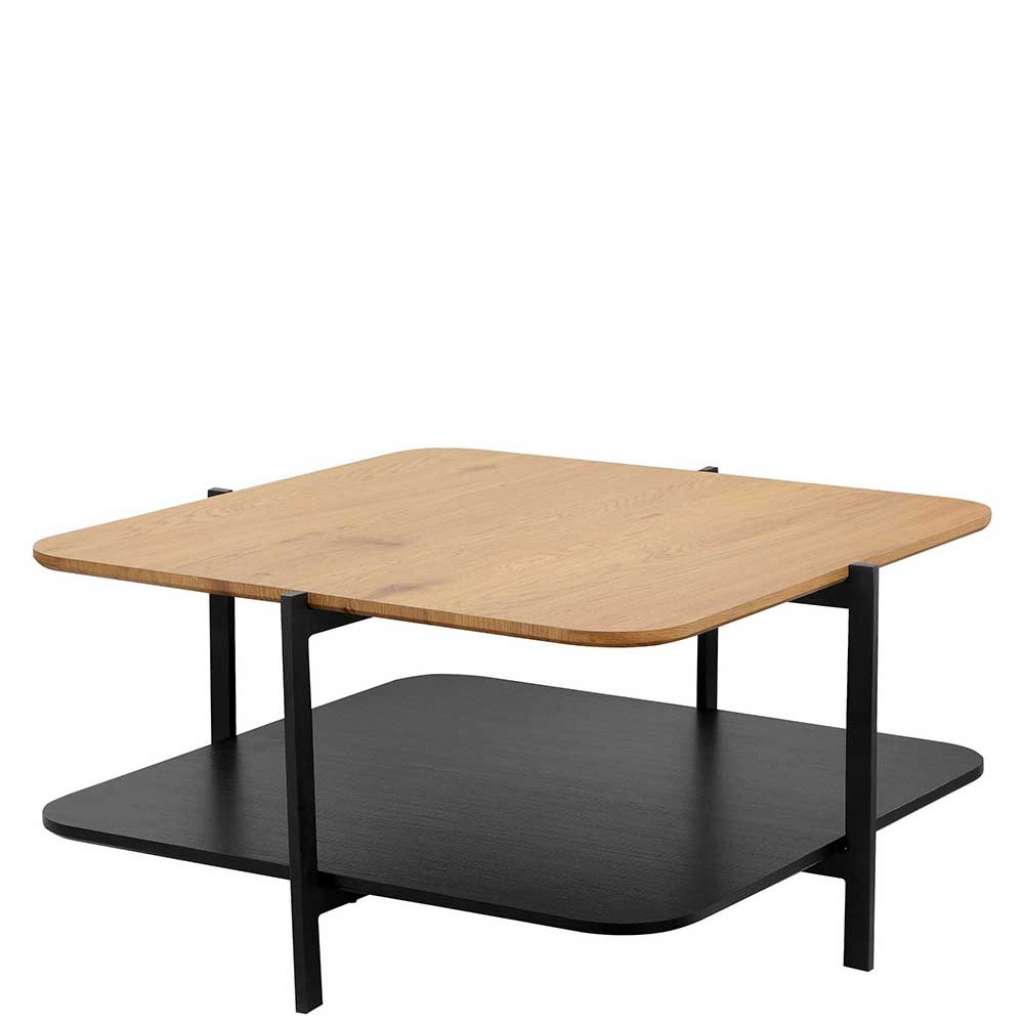 Sofatisch Couchtisch aus Metall in Eichefarben