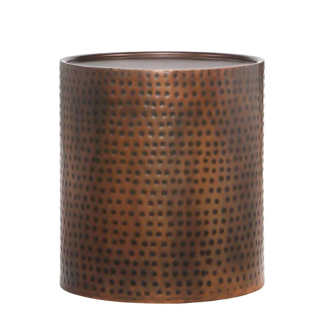 Beistelltisch Beistelltischchen in Kupferfarben mit Metall Oberfläche