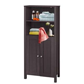 Hochschrank Badschrank mit Drehtüren und offenen Fächern