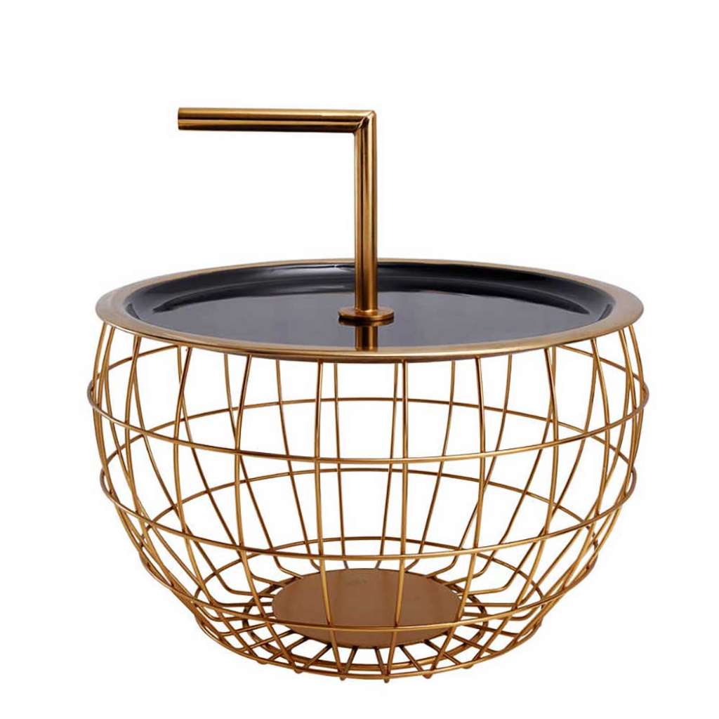 Beistelltisch mit Drahtgestell Goldfarben