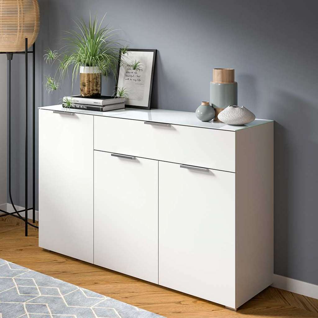 Kommode Sideboard mit Metallgriffen und Drehtüren