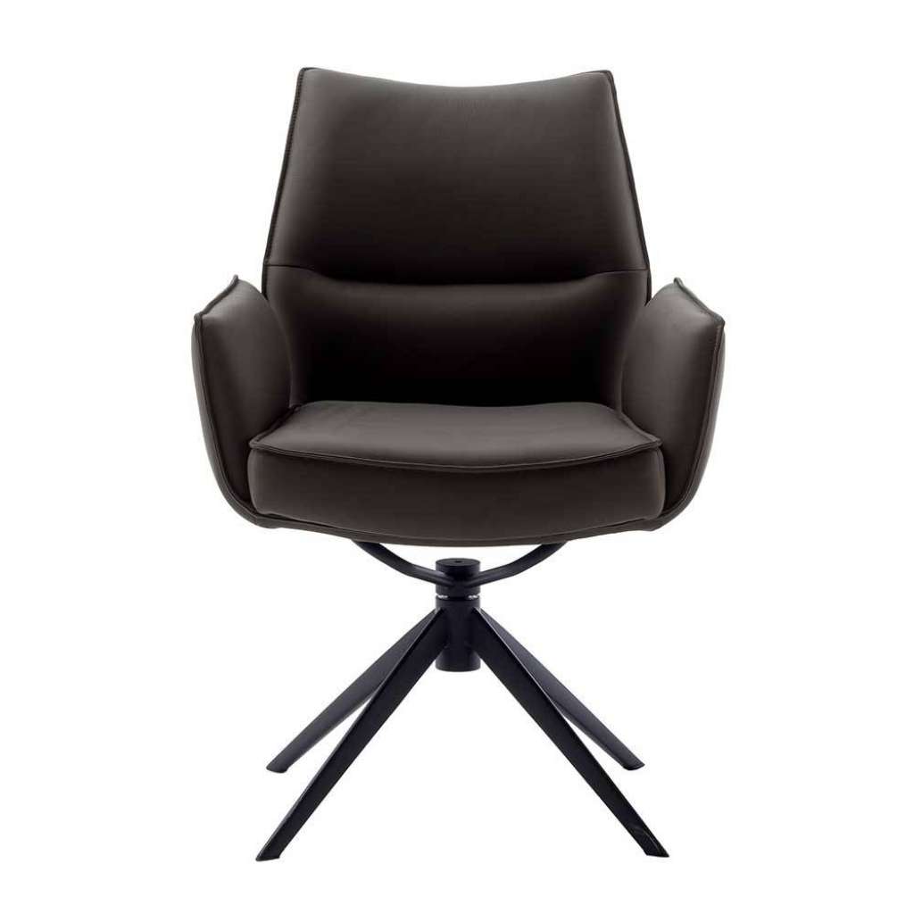 Sessel Lederstuhl drehbar mit Armlehnen (2er Set)