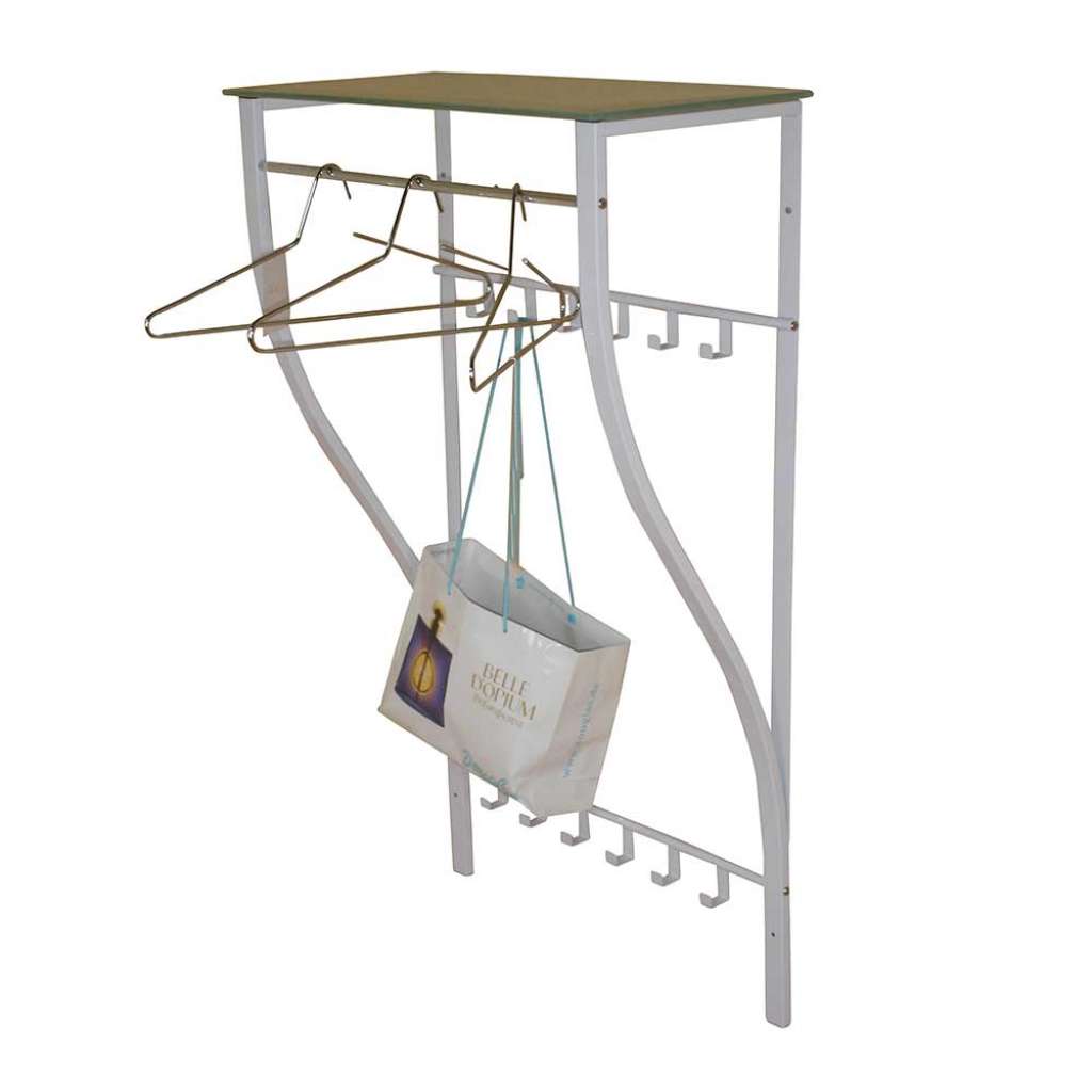 Flurgarderobe mit Hutablage Weiß Stahl