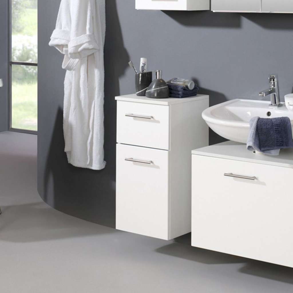 Badezimmer-Unterschrank zum Aufhängen Weiß Hochglanz