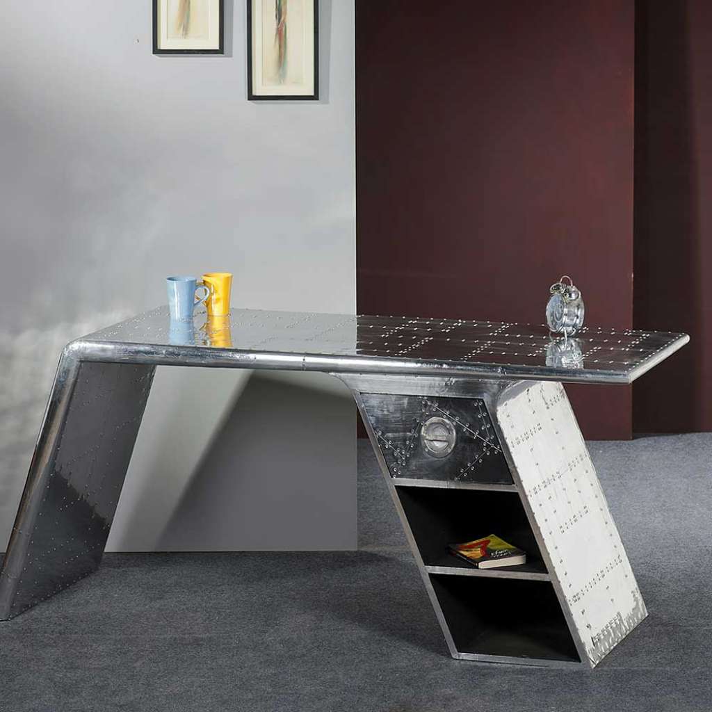 Bürotisch in Silber modern
