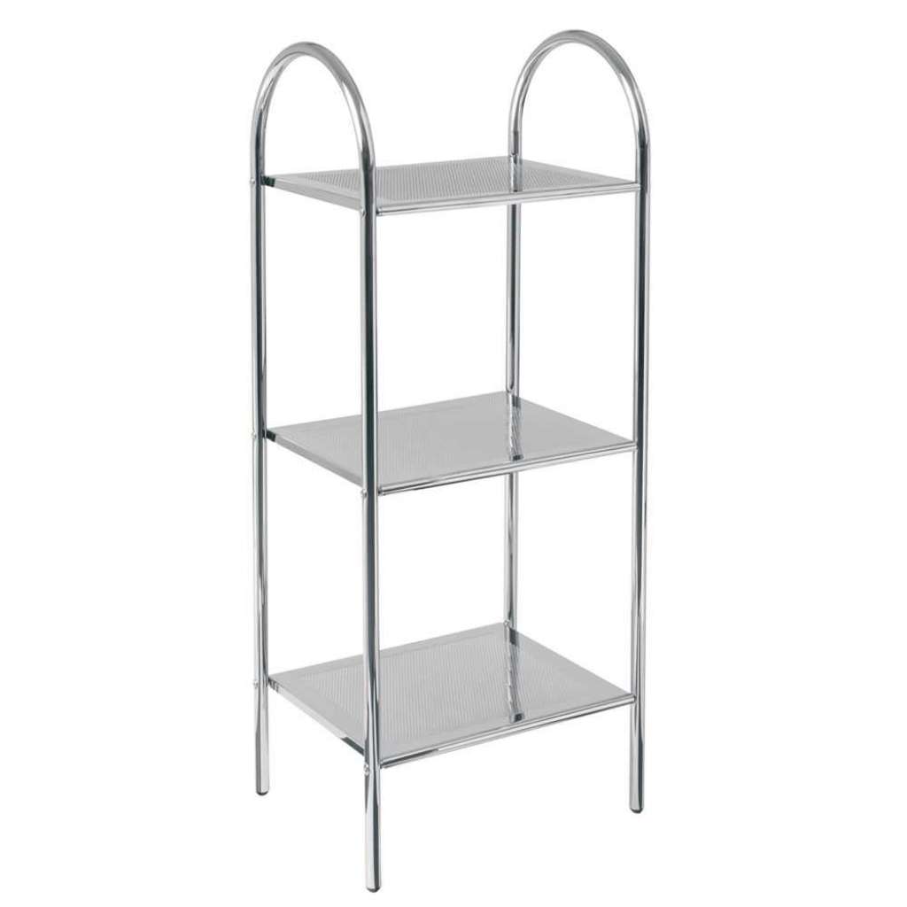 Badregal aus verchromtem Stahl