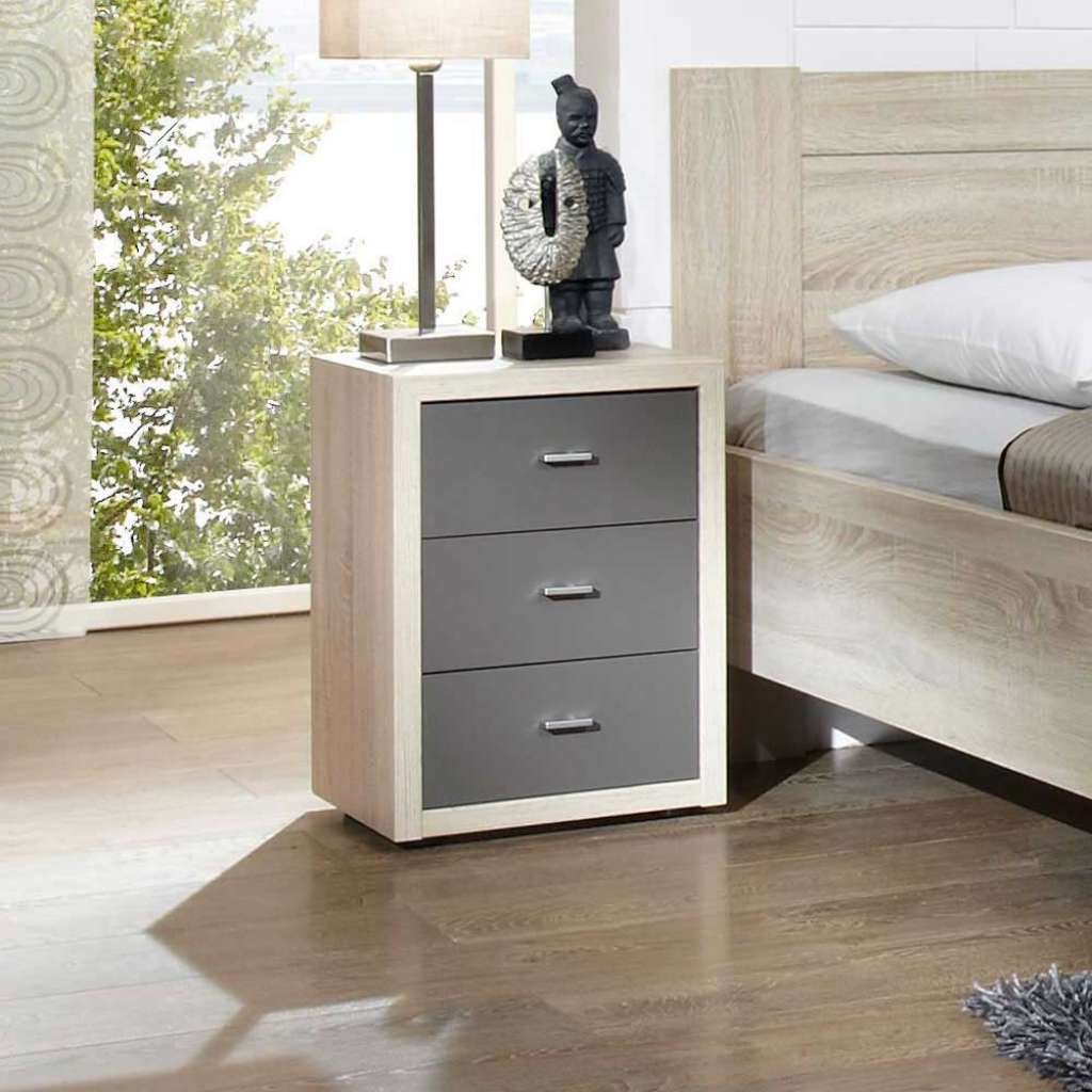 Nachtschrank in Eiche-Sägerau-Dekor Günstig (2er Set)