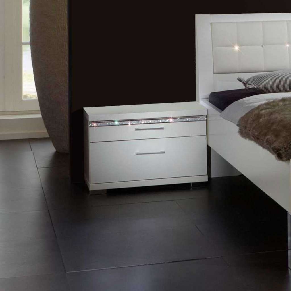 Nachttisch mit zwei Schubladen Strass (2er Set)