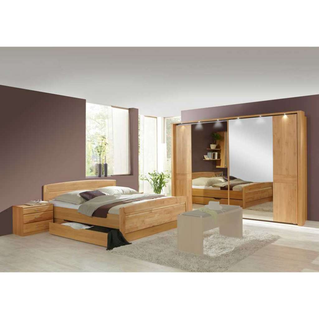 Schlafzimmer Einrichtung aus Erle Teilmassiv Made in Germany (6-teilig)