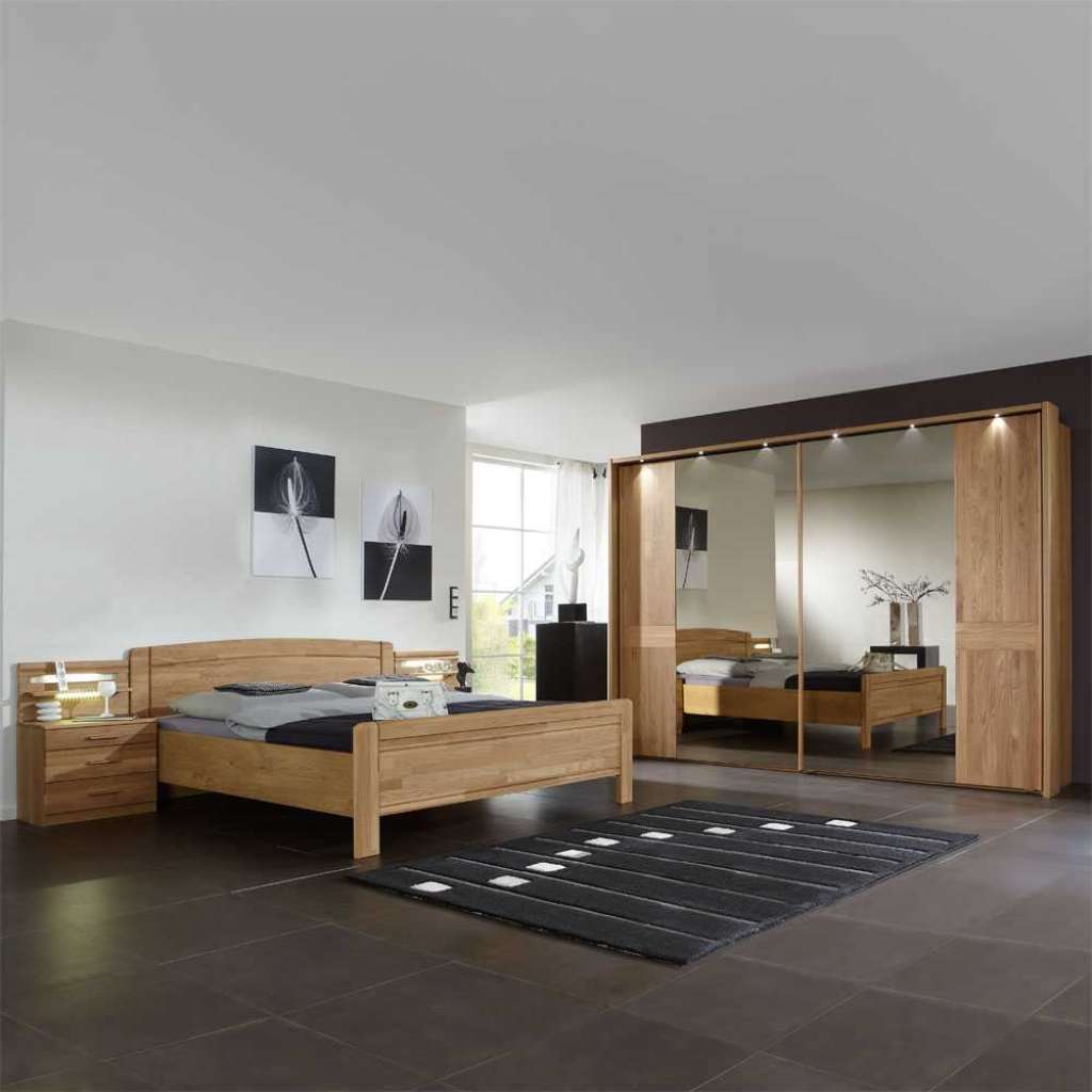 komplett Schlafzimmer aus Eiche Teilmassiv online kaufen (4-teilig)
