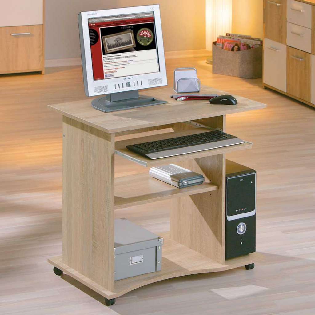Computertisch in Eiche Sonoma Tastaturauszug