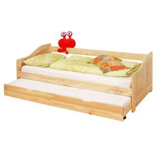 Kinderbett mit Gästebett Kiefer Massivholz (2-teilig)