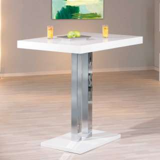 Bartisch in Weiß-Chromfarben Chrom