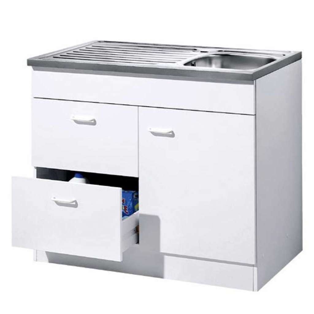 Spülenschrank in Weiß 100 cm breit