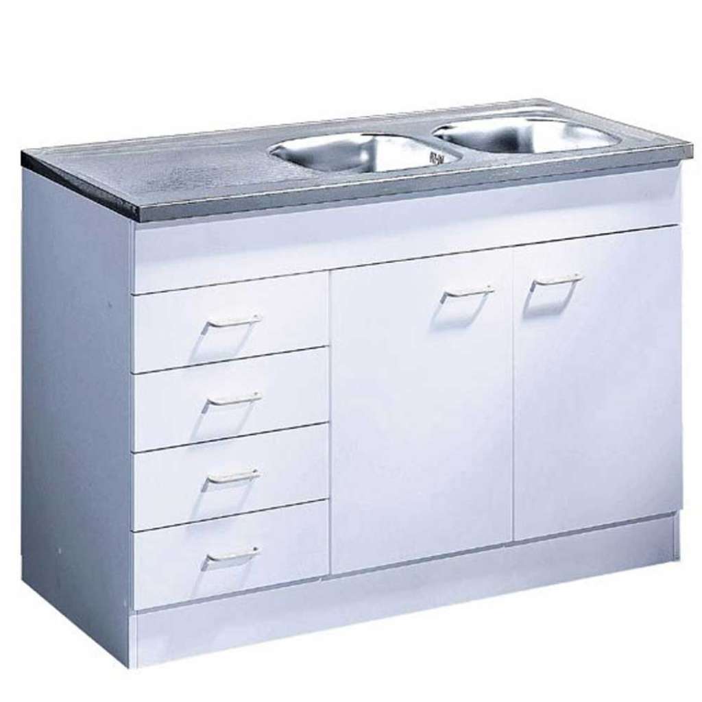 Spülschrank in Weiß Schubladen