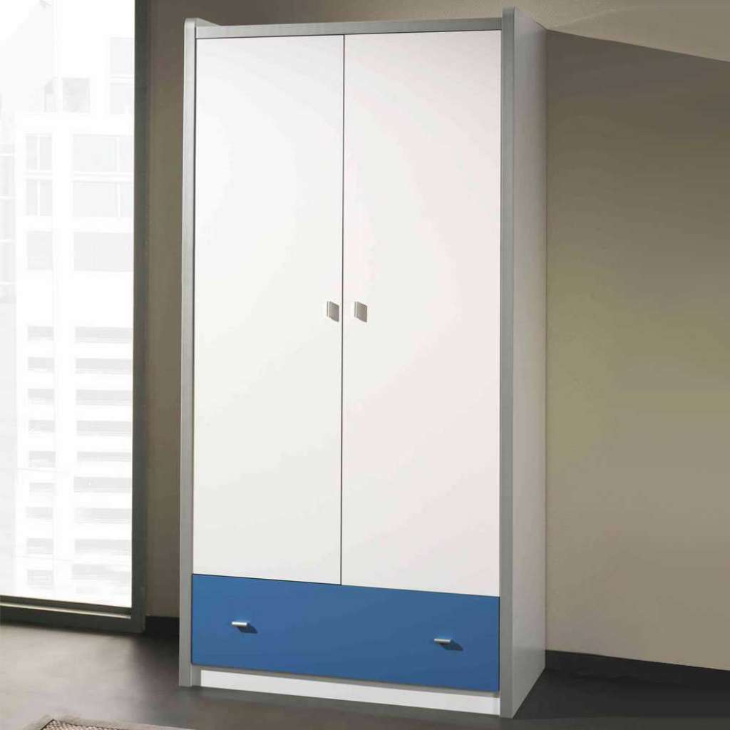 Jugendschrank in Weiß-Blau 2-türig