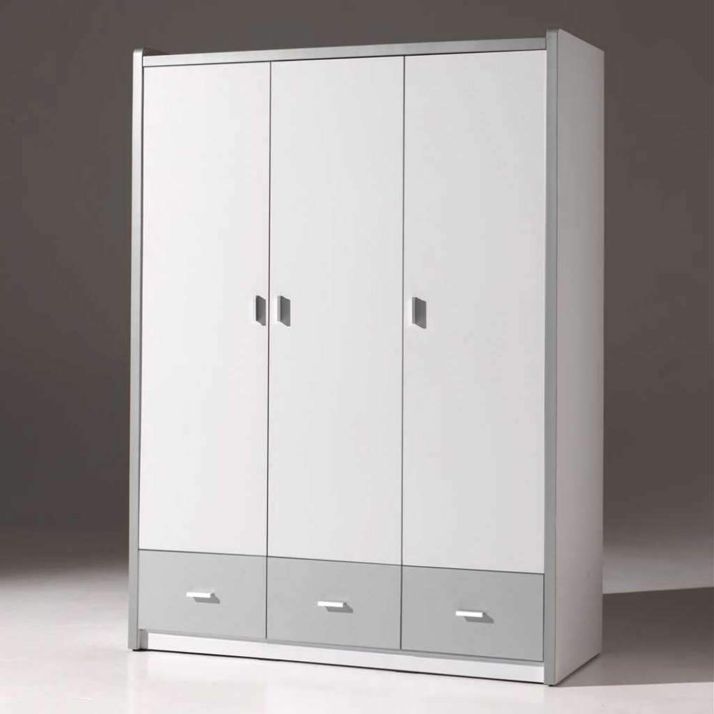 Jugend-Kleiderschrank in Weiß-Grau Grau