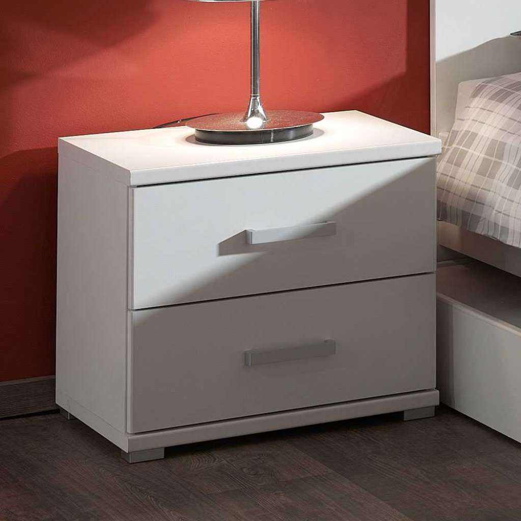 Nachtkommode in Weiß MDF