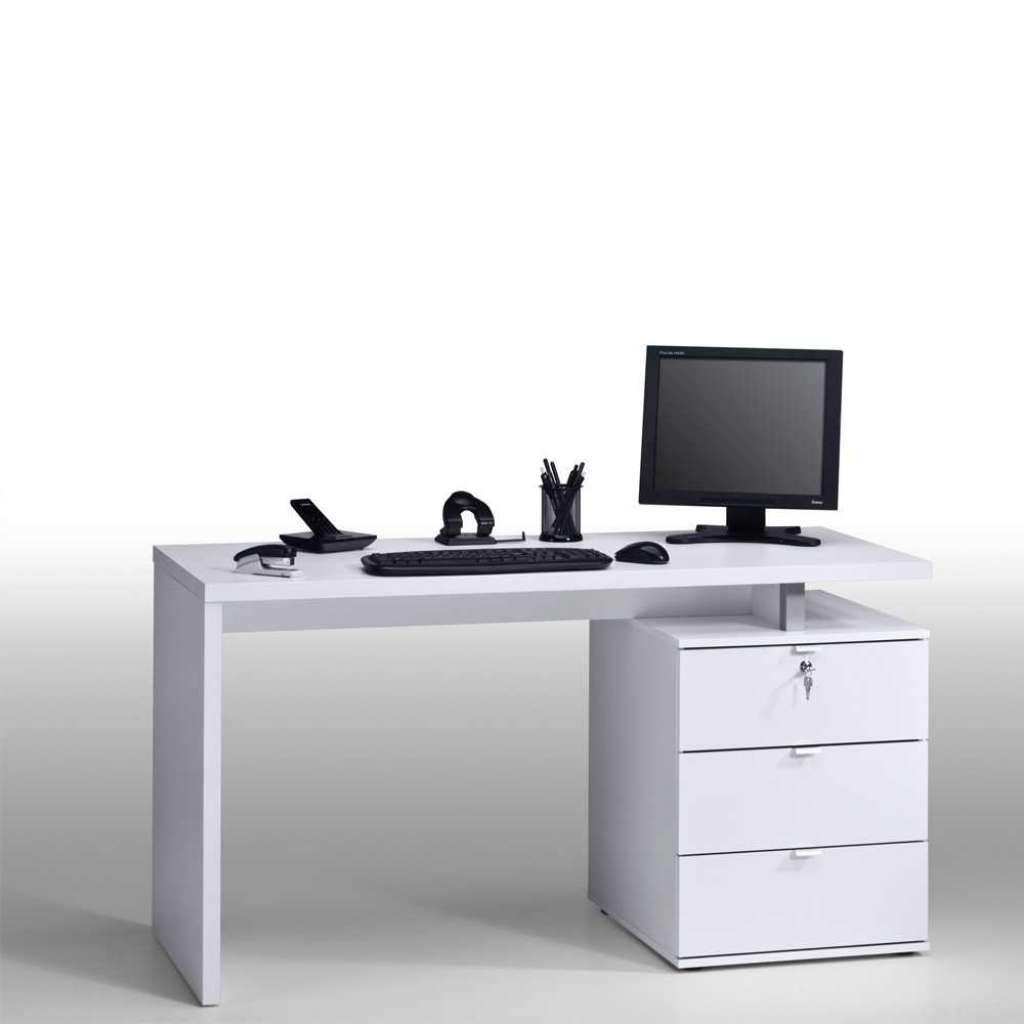 Computertisch in Weiß 140 cm breit