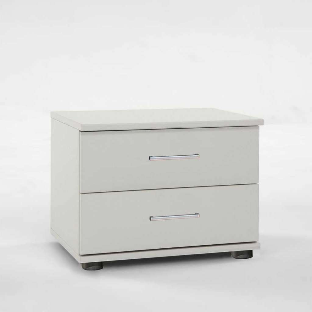 Nachtschrank in Weiß Schubladen (2er Set)