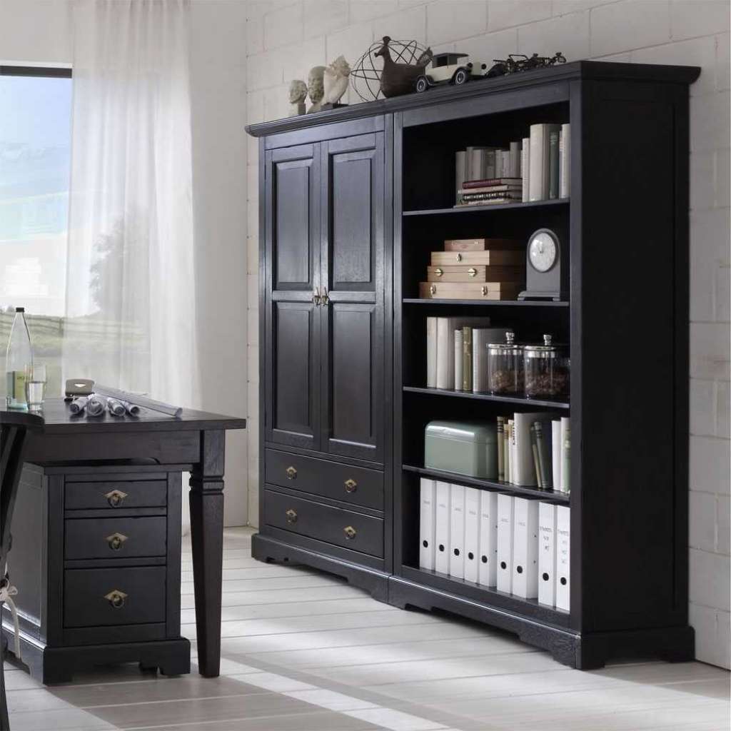 Büroeinrichtung aus Akazie Massivholz Kolonialstil (2-teilig)