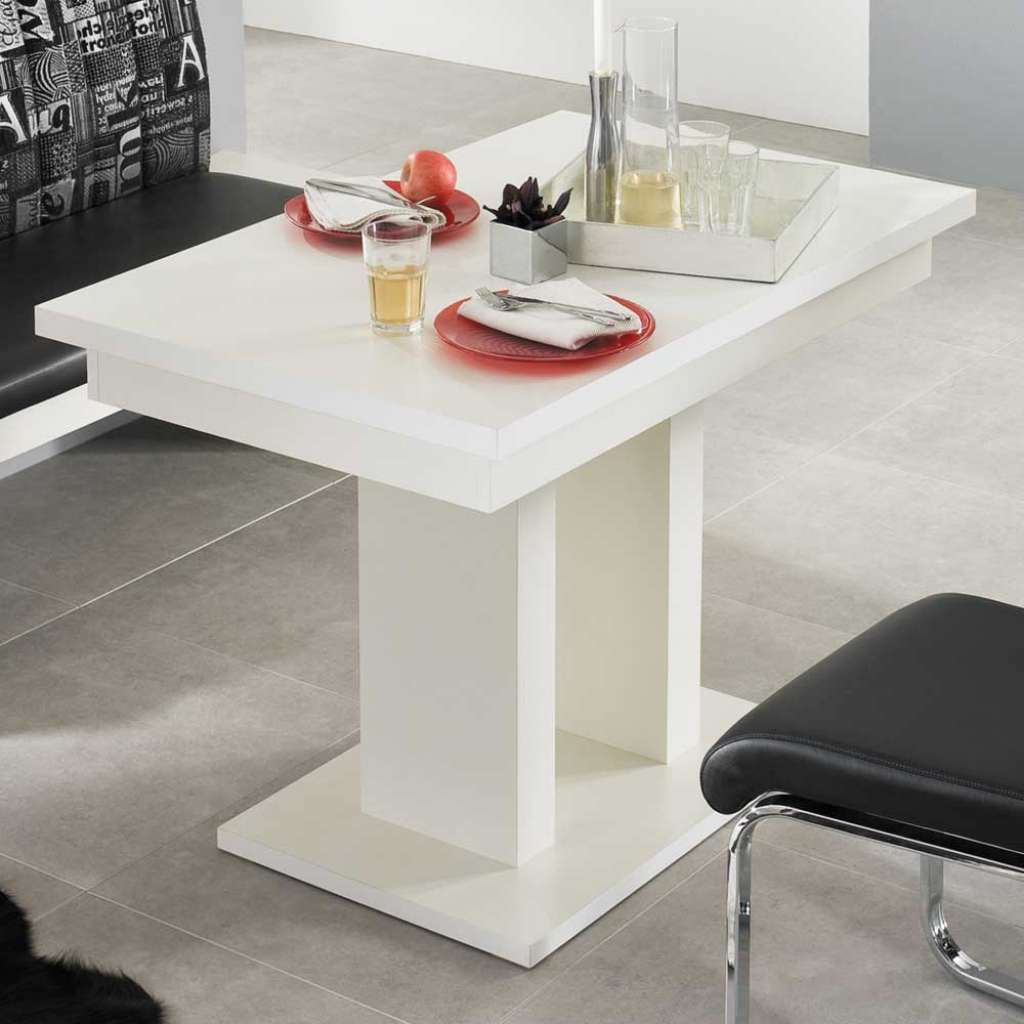 Esszimmertisch in Weiß Kopfauszug