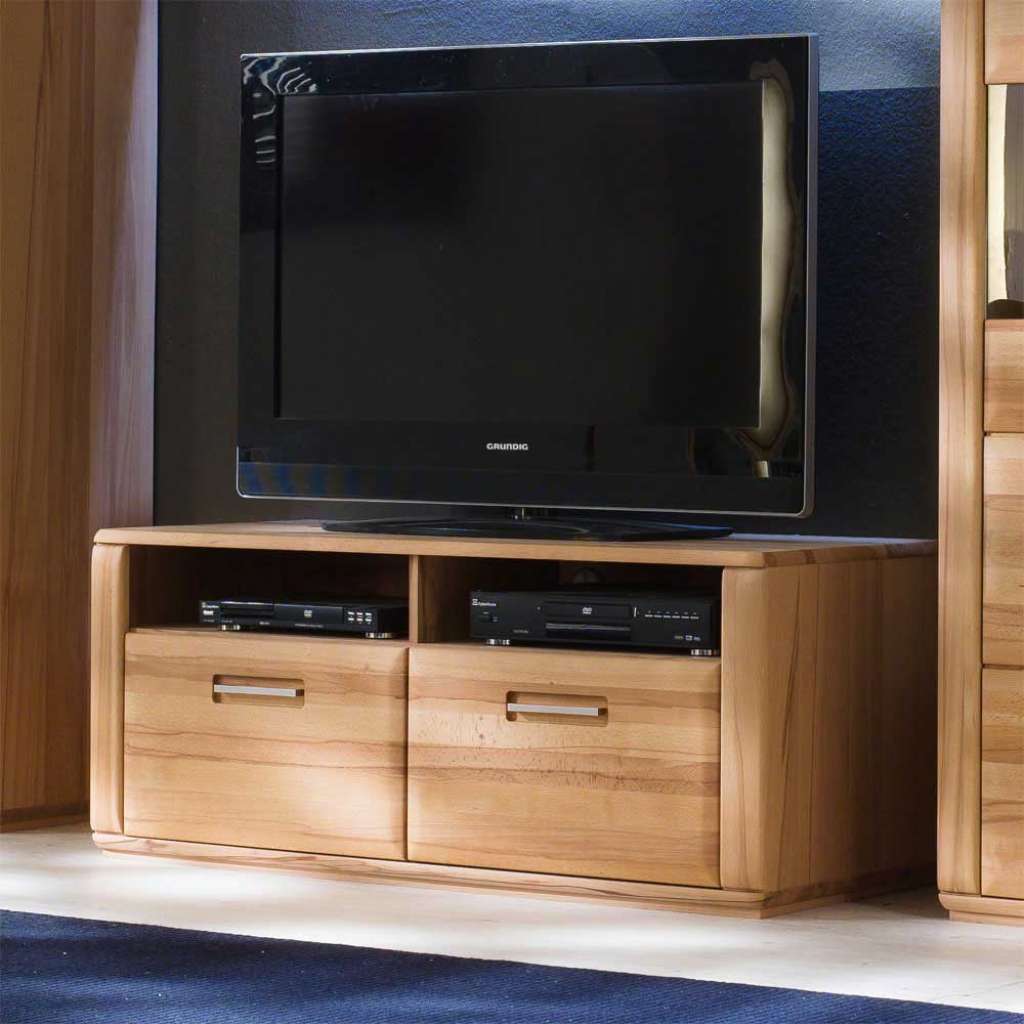 TV-Lowboard in Kernbuchefarben Schubladen