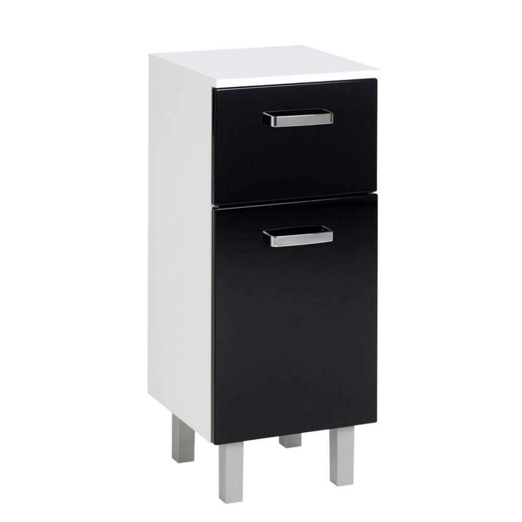 Badezimmer-Unterschrank in Schwarz-Weiß Weiß