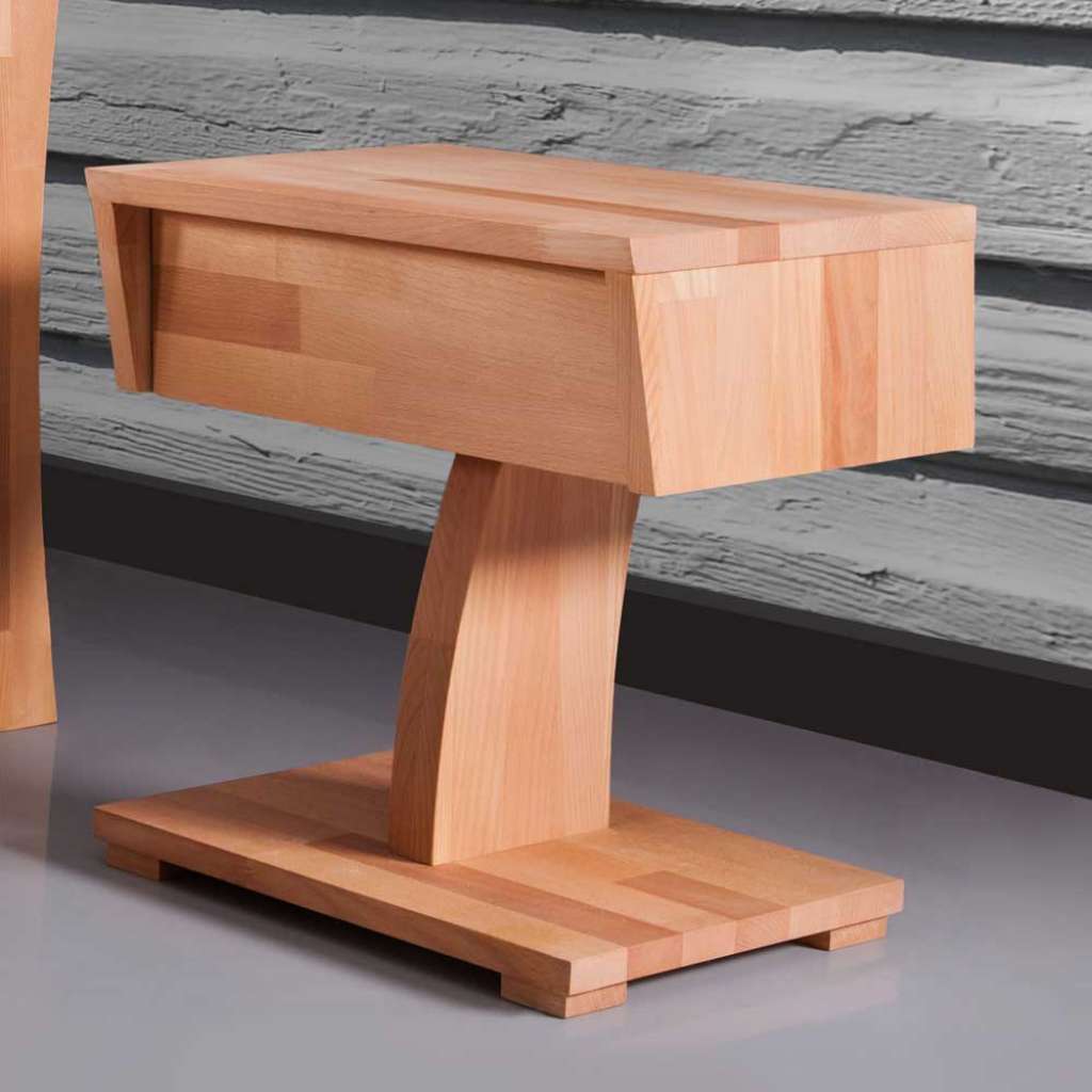 Nachtkonsole aus Kernbuche Massivholz modern
