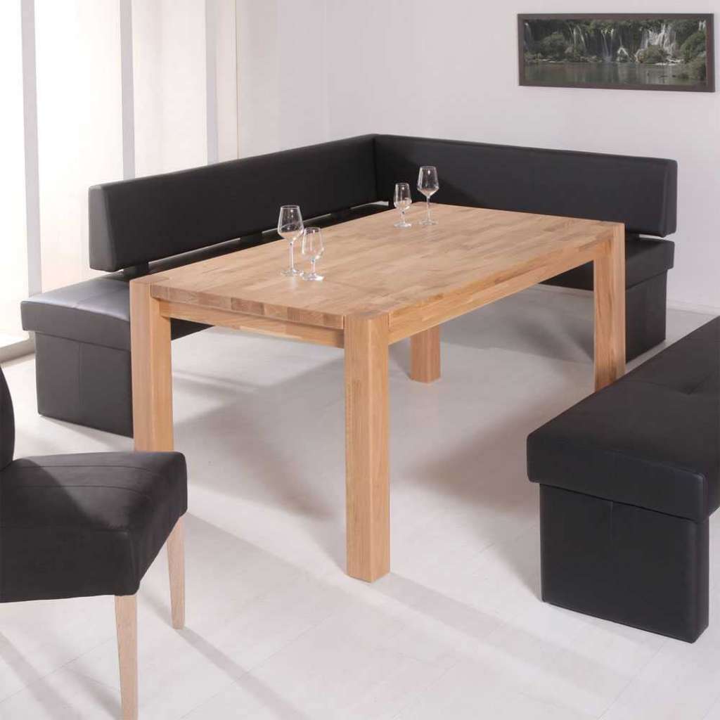 Kunstleder Eckbank in Schwarz modern