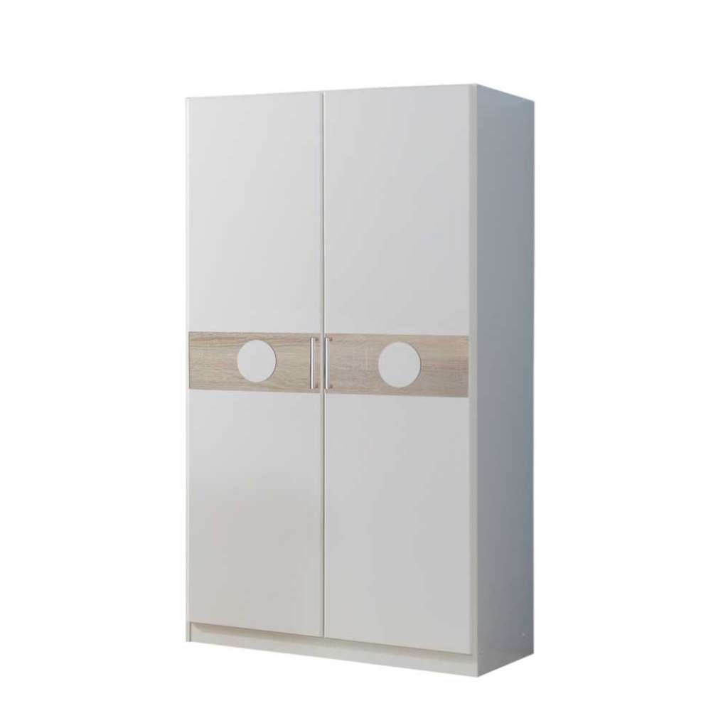 Kinderkleiderschrank in Weiß Eiche Sägerau
