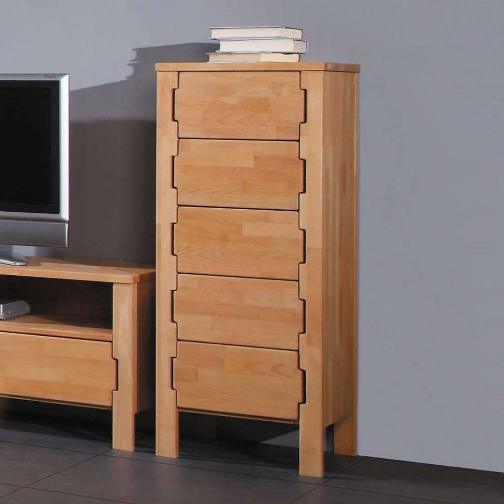 Hochkommode in Buchefarben Grifflos