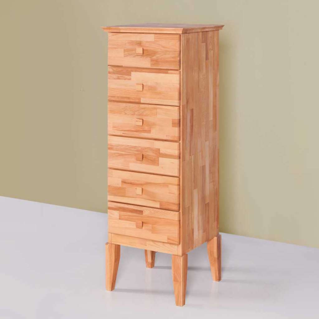 Hochkommode in Kernbuchefarben Kernbuche Massivholz