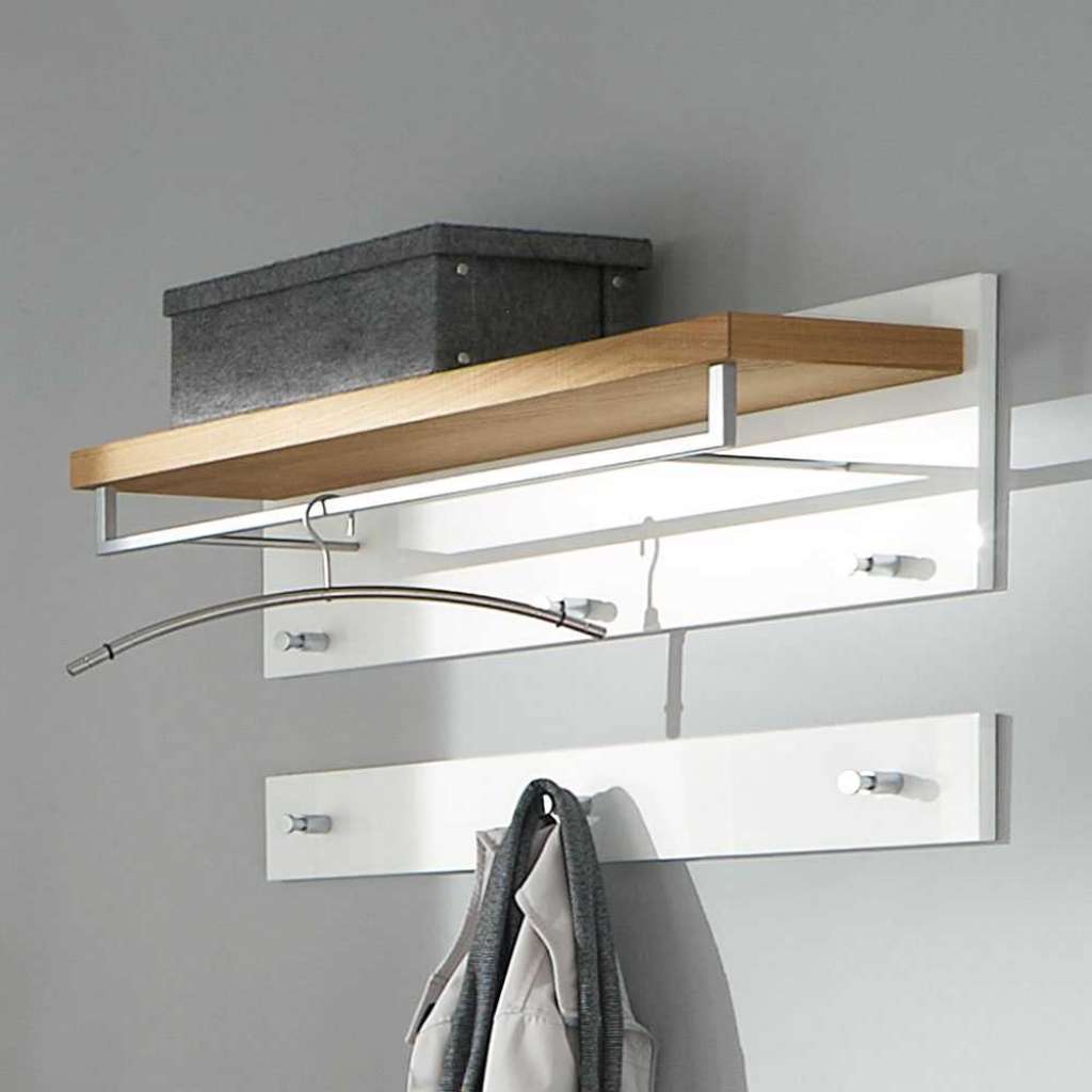 Hängegarderobe in Weiß Hochglanz Echtholz furniert (2-teilig)