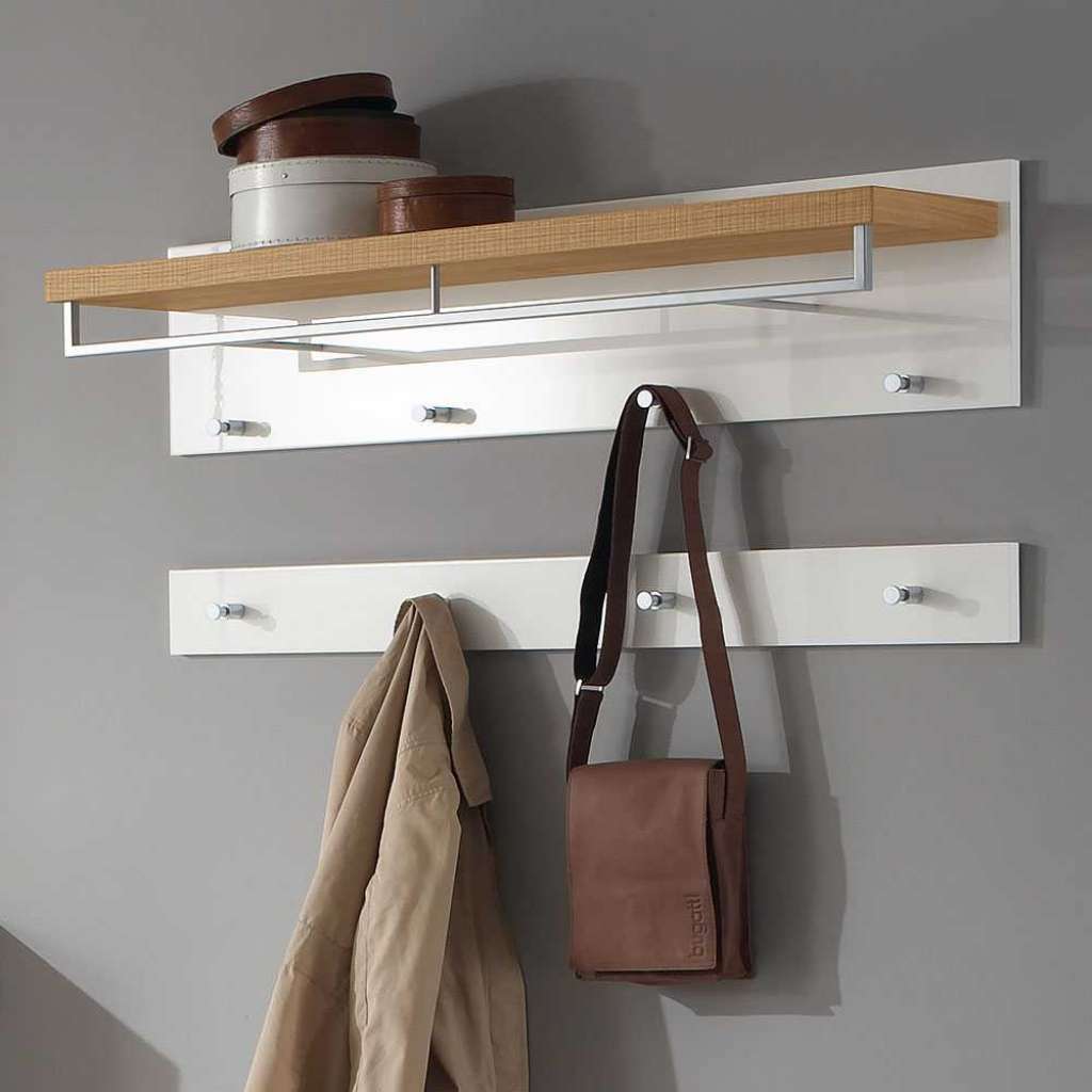 Wandgarderobe in Weiß Hochglanz Kindergarderobe (2-teilig)