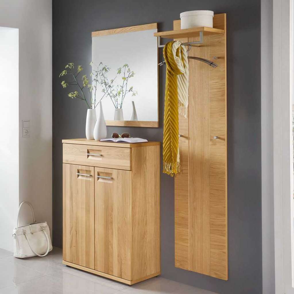 Garderobenset aus Wildeiche teilmassiv modern (3-teilig)