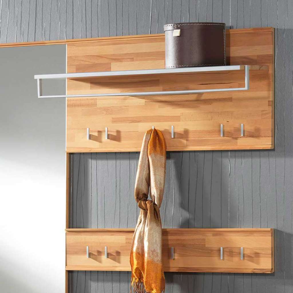 Wandgarderobe aus Kernbuche massiv Kindergarderobe (2-teilig)