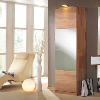 Dielenkleiderschrank mit Spiegel Kernbuche Massivholz
