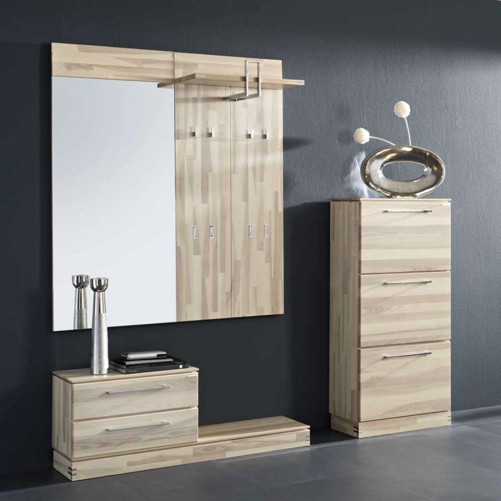 Flurmöbel Set aus Kernesche Massivholz Schuhschrank (5-teilig)