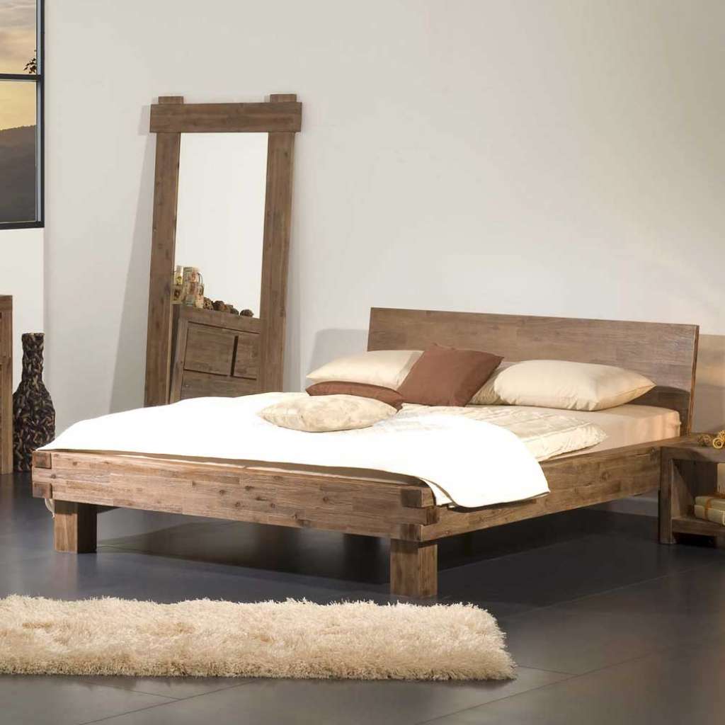 Doppelbett Akaziefarben Holz