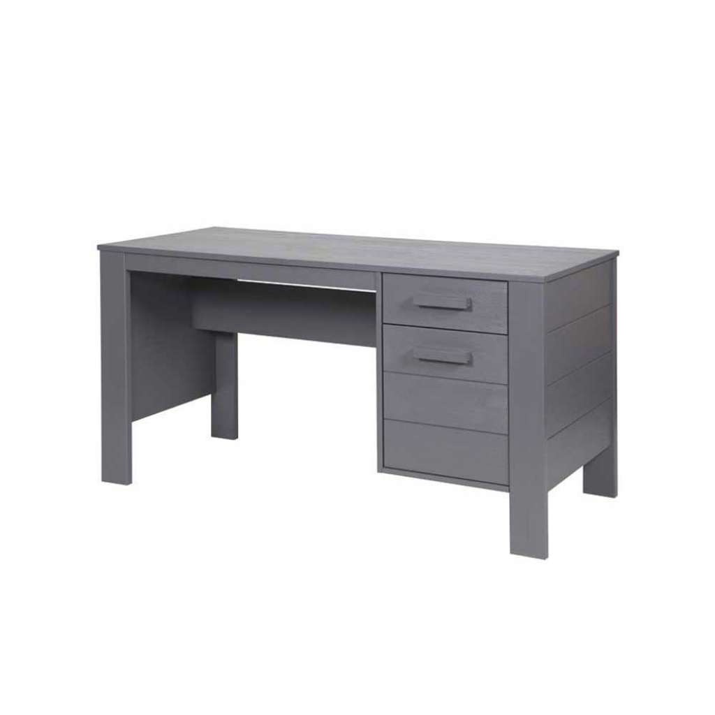 Bürotisch in Grau Kiefer massiv