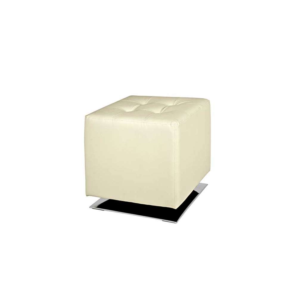 Polsterhocker in Beige Quadratisch