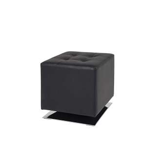Hocker in Schwarz Kunstleder