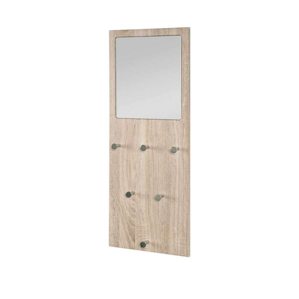 Hakengarderobe mit Spiegel Eiche Dekor