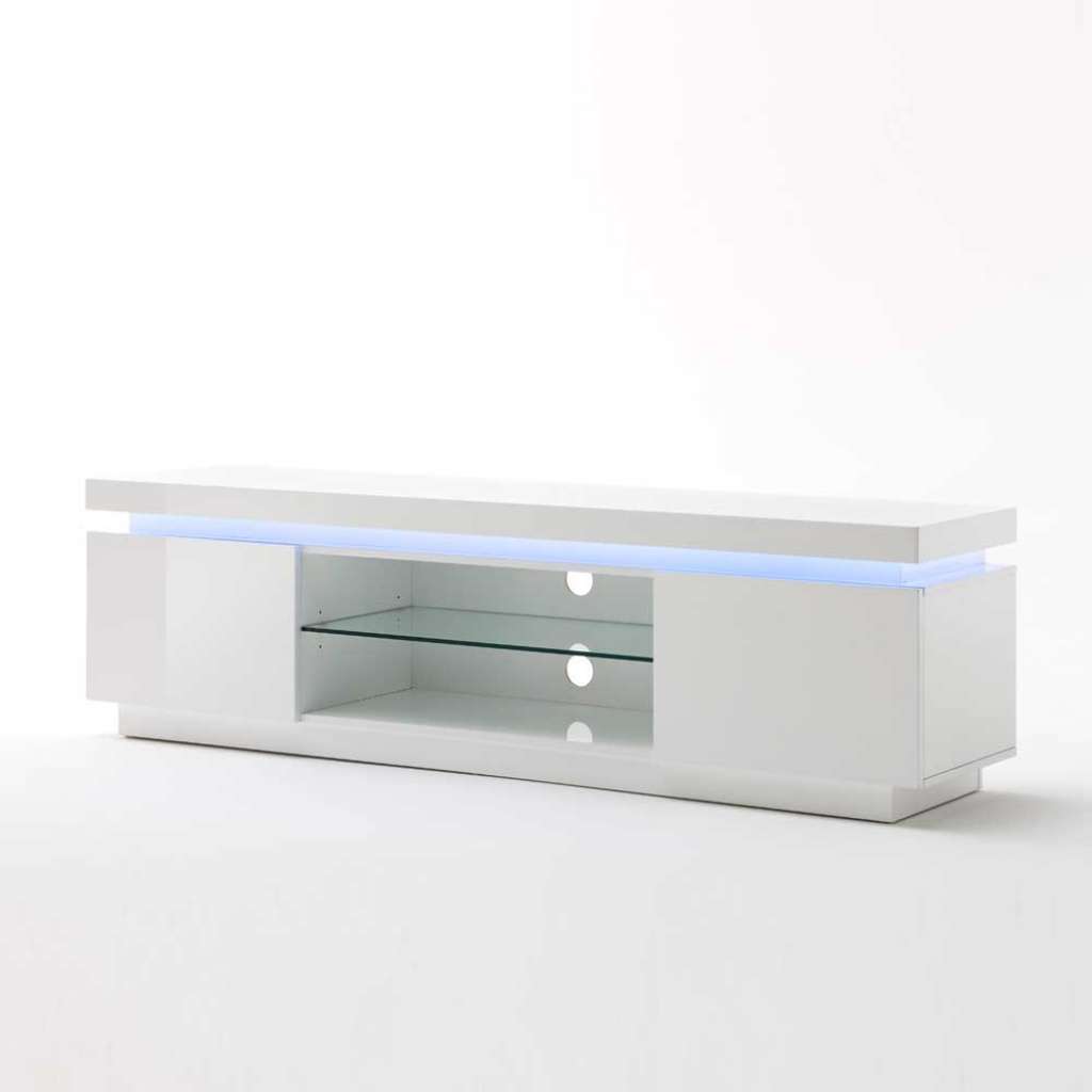 Lowboard mit LED Farbwechsel Weiß Hochglanz