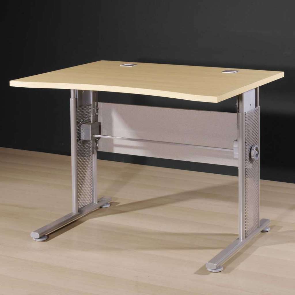 Höhenverstellbarer Schreibtisch in Ahorn Dekor 100 cm breit