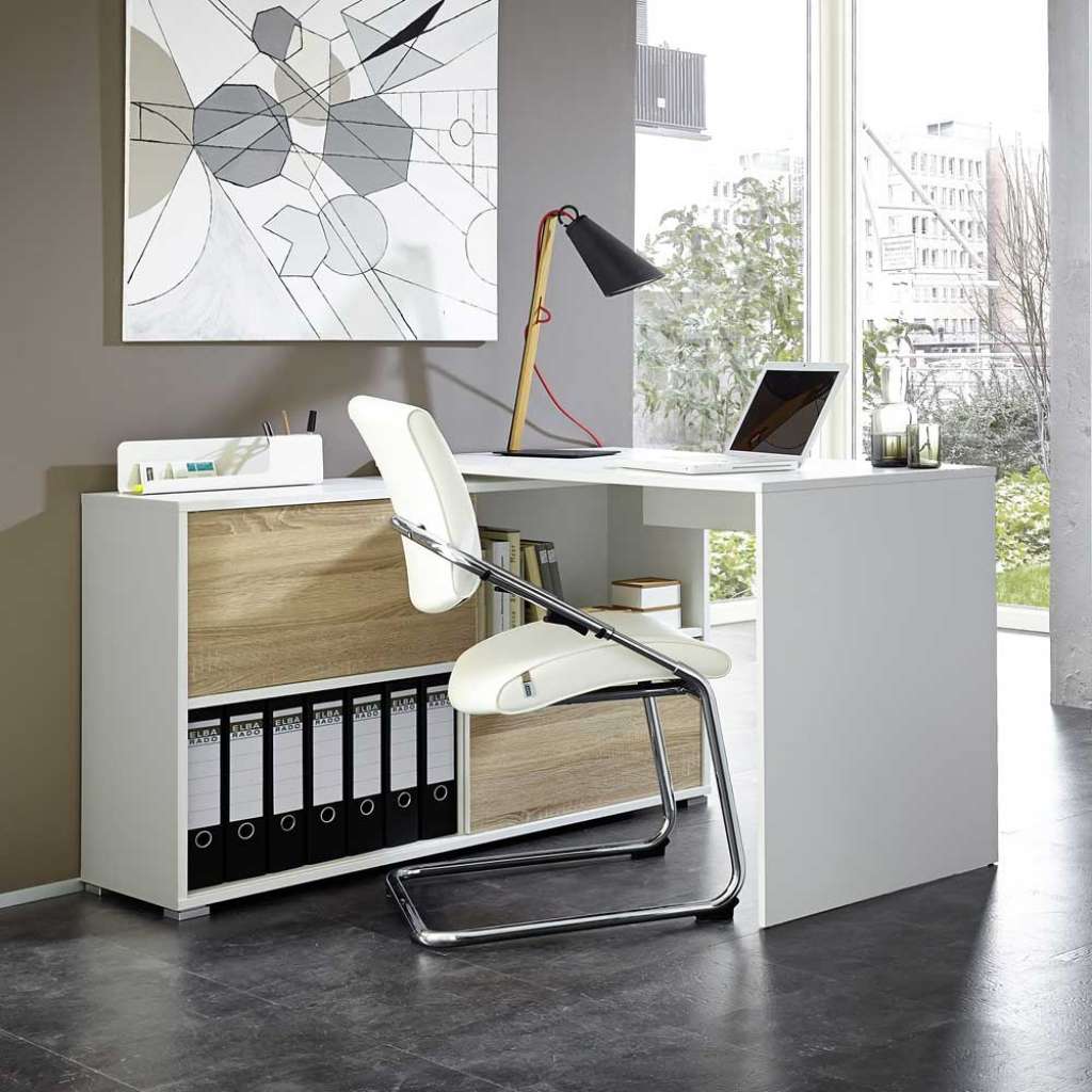 Büro Schreibtisch mit Regalteil 120 cm breit