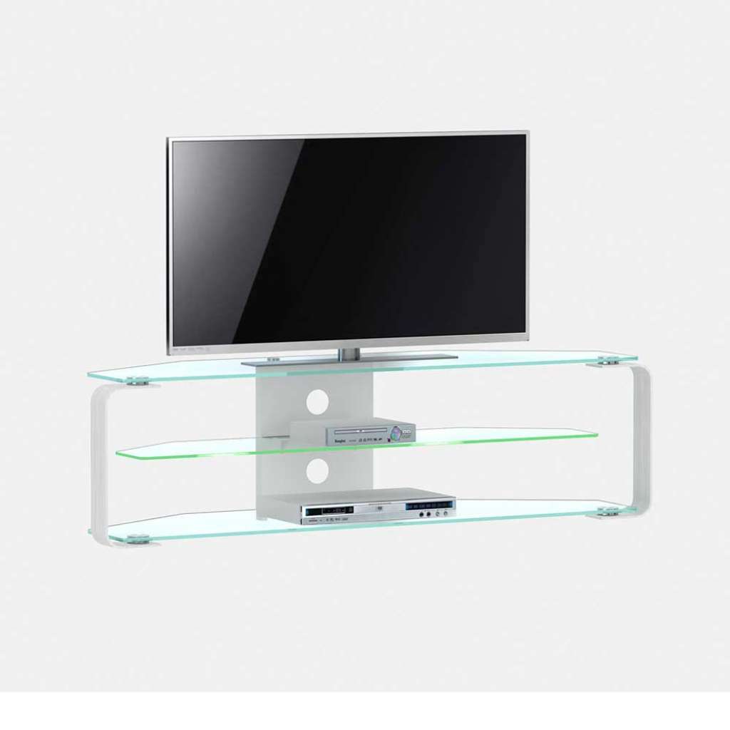 Fernsehtisch aus Glas mit LED Beleuchtung
