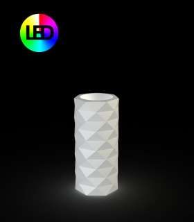 Vondom - MARQUIS Blumentopf - weiß - Ø 25 x 53 cm - RGB Beleuchtung - outdoor